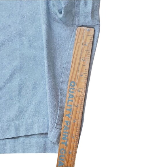 Adolfo Sport Linen Blend Shorts Slate Blue Sz M Pull On Elastic Waistband Beach - Picture 8 of 9